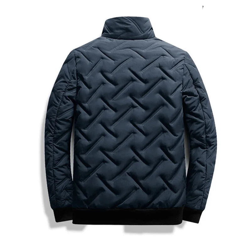 Men's Quilted Stand-Collar Jacket – Lightweight Casual Winter Parka, Business Style