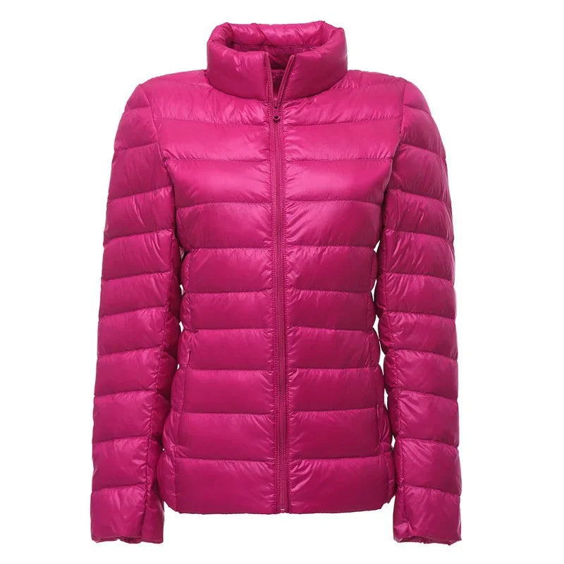 UZZDSS Women's Lightweight Hooded Down Jacket – 90% White Duck Down, Autumn Winter Coat