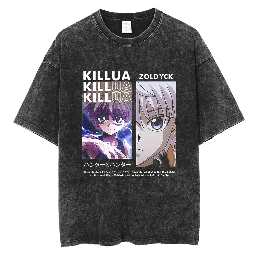 Hunter x Hunter Kurapika Graphic T-Shirt – Unisex Washed Cotton Short Sleeve Streetwear Tee