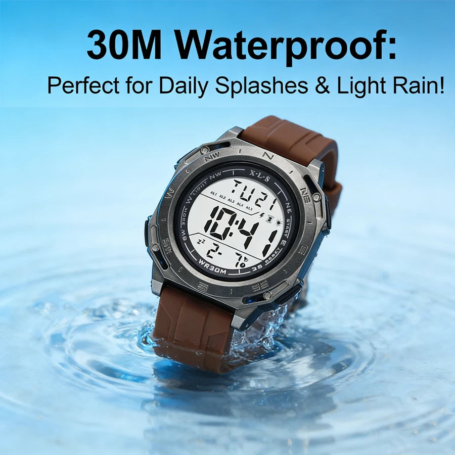 Electronic Sports Watch for Men Children Teen Luminous Waterproof Digital Wristwatch Stopwatch Date Alarm Clock Silicone Strap