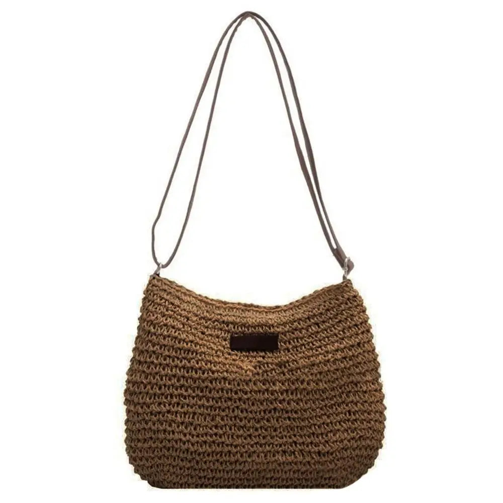 Large Capacity Straw Knitted Purses and Handbags Women Shoulder Bags Straw Woven Side Bag for Ladies Woman Handbag Beach Bag