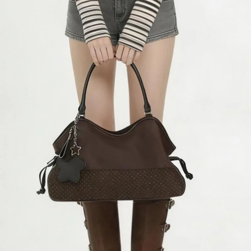 Fashion PU Leather Splicing Tote Bag Handbag 2026 New Women's Bag Underarm Bag Shoulder Bag