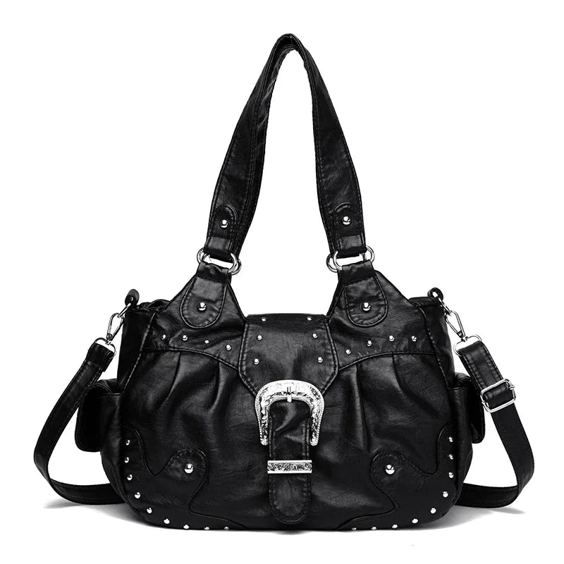 Women's Vintage Soft Leather Handbag – Large-Capacity Shoulder and Crossbody Bag
