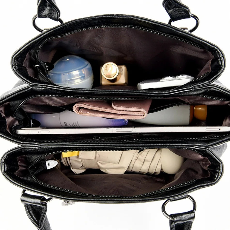 Women's Soft Leather Crossbody Bag – Luxury-Style Large-Capacity Handbag