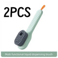 Multi Functional Liquid Added Shoe Brush Household Press Out Liquid For Washing Shoes Shoe Brush Tool Press Type Soft Fur Clo