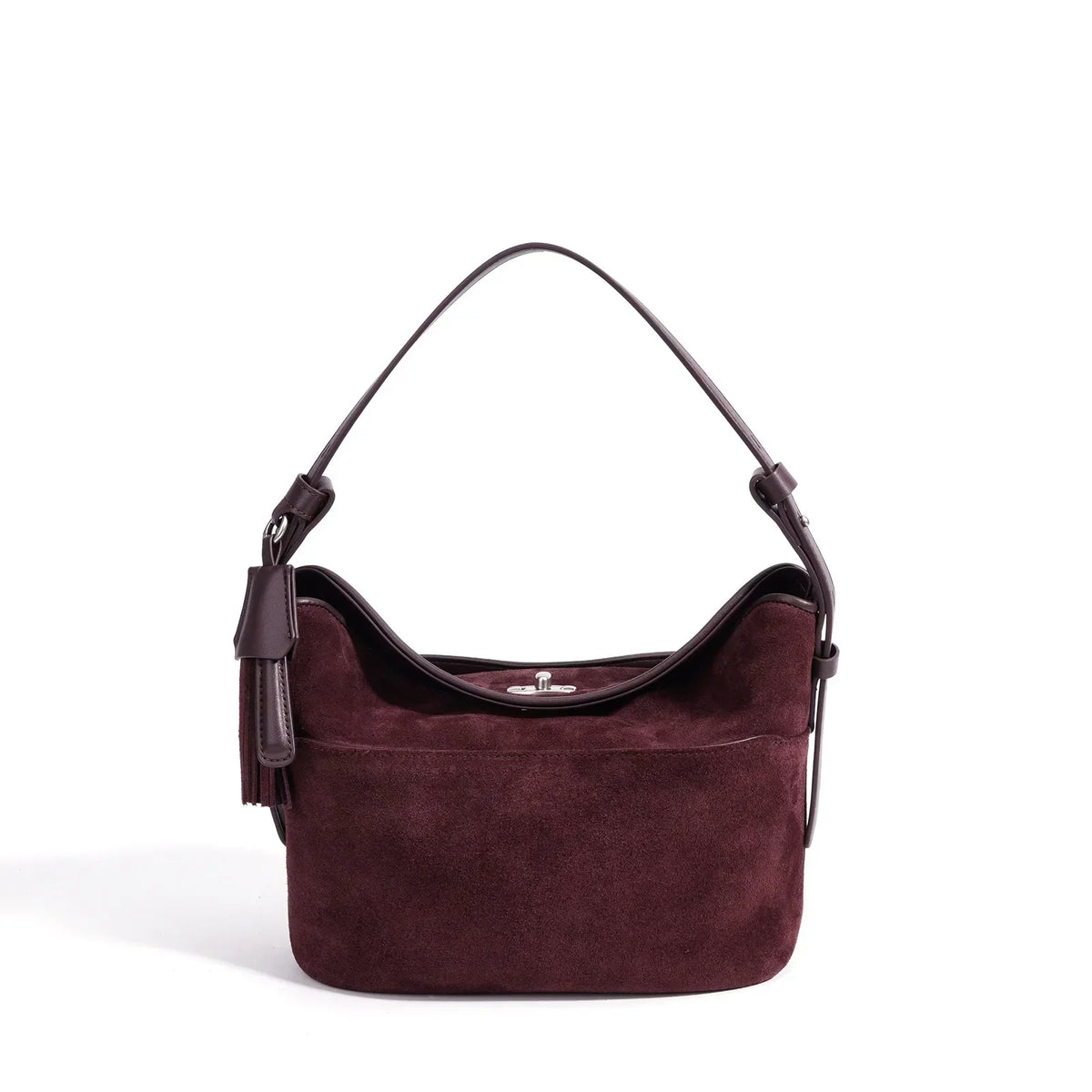 Fashion Tote Real Suede Leather Female Crossbody Shoulder Bag High Quality New Autumn winter Tassel Design Slouchy Woman Bucket