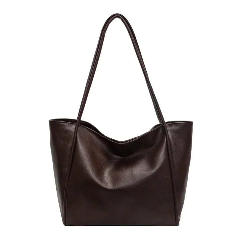Casual PU Tote Bag 2024 Hot Selling Large Capacity Handbag Solid Color Fashion Handbag Fashion Shoulder Bag Bolso De Mujer