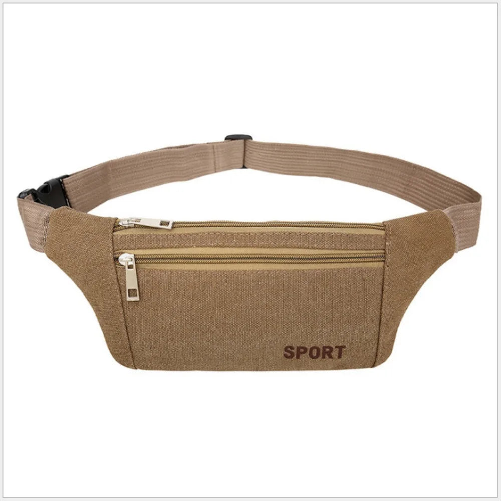 Multi-Pockets Fanny Pack Pouch Bag Women/Men Waist Packs Hip Purse Satchel Canvas Belt Bags Casual Wallet