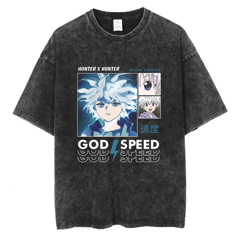 Hunter x Hunter Kurapika Graphic T-Shirt – Unisex Washed Cotton Short Sleeve Streetwear Tee
