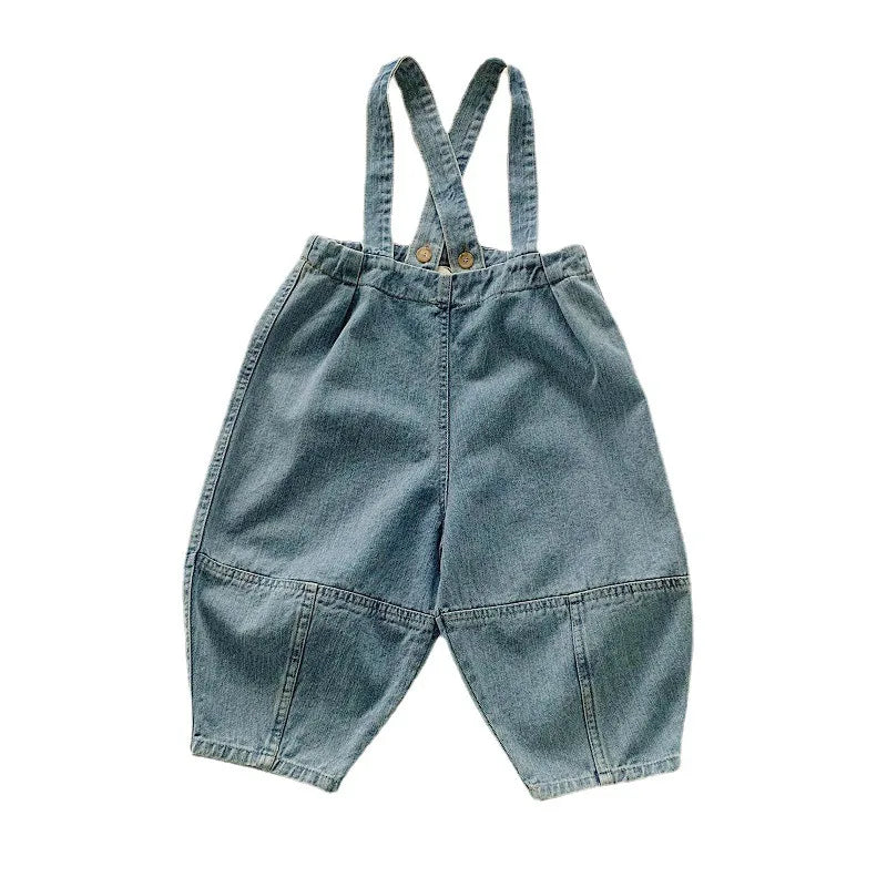 Summer Boys And Girls Pants Denim Overalls Suspenders Jumpsuit  Spring Baby Kids Trousers Casual Rompers Children'S Clothing