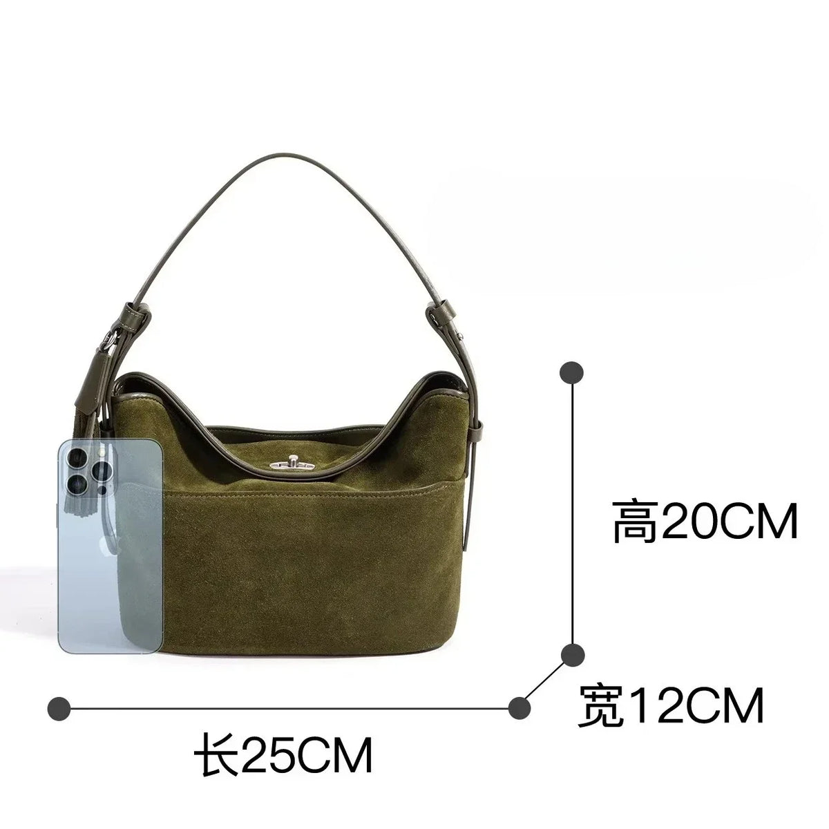 Fashion Tote Real Suede Leather Female Crossbody Shoulder Bag High Quality New Autumn winter Tassel Design Slouchy Woman Bucket