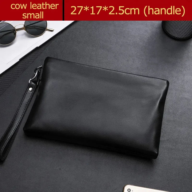 SENOFAN 2025 Clutches Bag Men Envelope Bag Handbag Genuine Leather Sheepskin Wallet Pouch Male Clutch Business Phone Bag Male