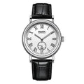 Men's Automatic Mechanical Watch with Date Display Stainless Steel Case Genuine Leather Strap Transparent Case Back 40mm  Dial