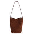 Women's Faux Suede Bucket Bag – Large-Capacity Retro Shoulder Tote Bag
