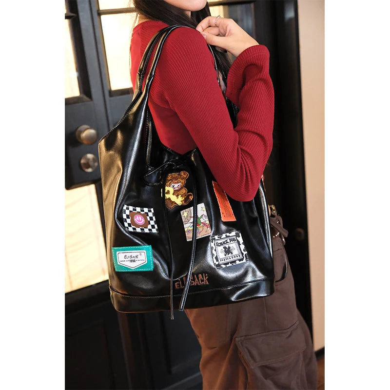 ELFSACK Fashionable Versatile Design Sense Embellished Large Capacity Tote Bag For Women