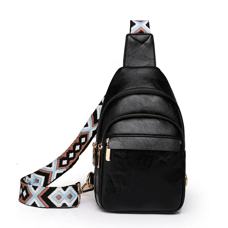 Sling Bag For Women Men Backpack Fanny Pack Crossbody Purse Chest Travel Shoulder Belt Bags Purse Handbag PU Leather Anti Theft