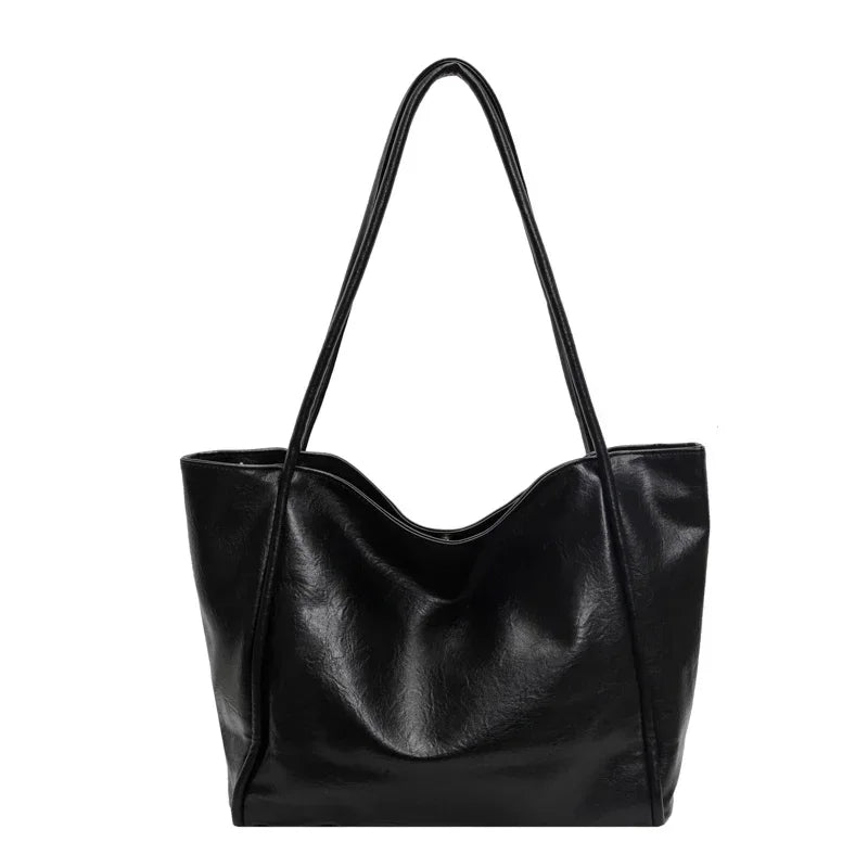 Casual PU Tote Bag 2024 Hot Selling Large Capacity Handbag Solid Color Fashion Handbag Fashion Shoulder Bag Bolso De Mujer