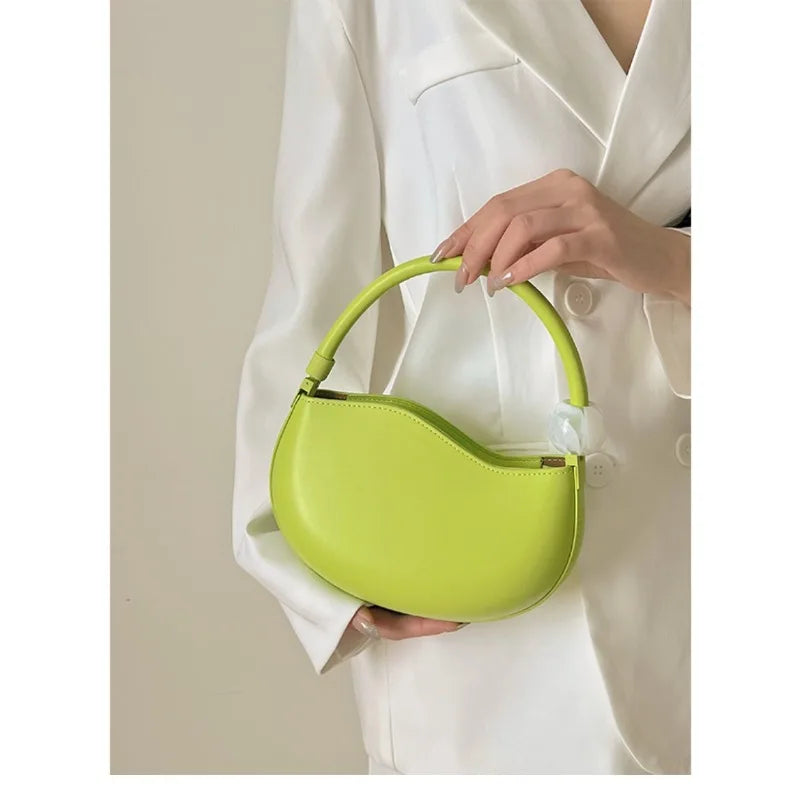 Senior Sense Women Hand Bag 2023 New Fashionable Niche Design Bag Casual Simple Solid Color Sweet Shoulder Crossbody Bag