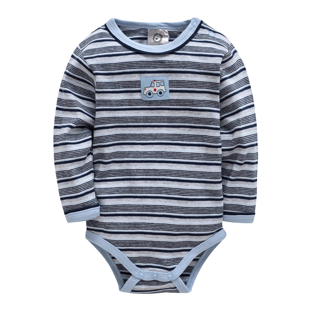 Baby Striped Long-Sleeve Bodysuit – Everyday One-Piece Outfit