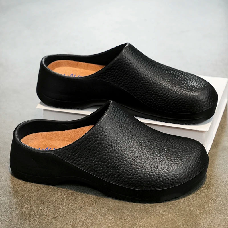 Men Sandals Garden Clogs Waterproof Anti-Slip Oil-Resistant Chef Shoes Comfortable Slippers Women Workers Outdoor Fishing Shoes