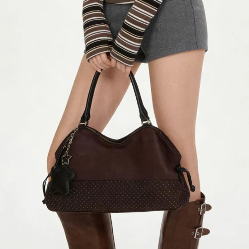 Fashion PU Leather Splicing Tote Bag Handbag 2026 New Women's Bag Underarm Bag Shoulder Bag