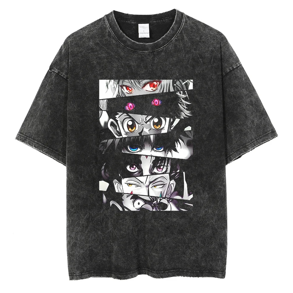 Hunter x Hunter Kurapika Graphic T-Shirt – Unisex Washed Cotton Short Sleeve Streetwear Tee