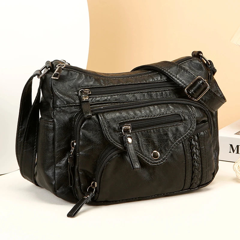 Women's Luxury Leather Tote Bag – Casual Designer Shoulder and Crossbody Handbag