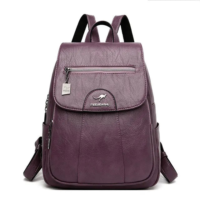 Women's Soft Leather Backpack – Vintage Casual Travel and Everyday Bag