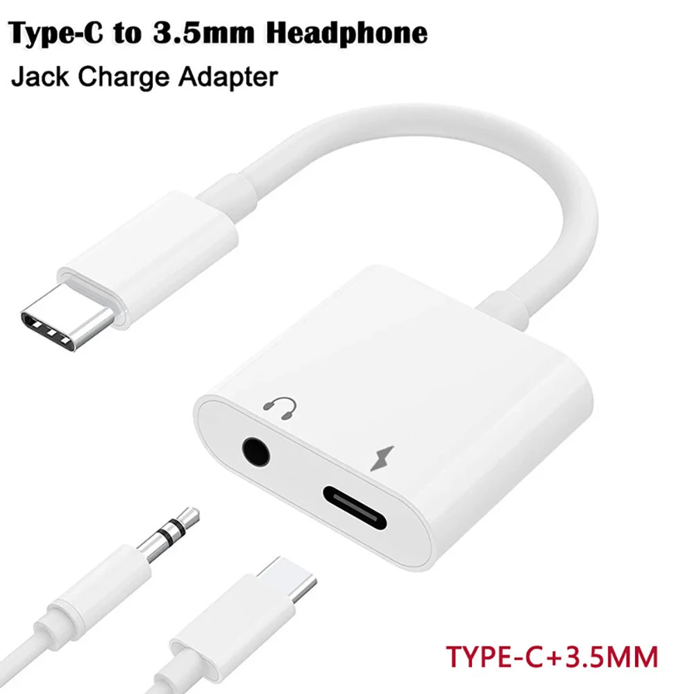 USB C to 3.5mm Jack Aux Cable Converter 2 in 1 Audio Adapter For Samsung Xiaomi Huawei Headphones Audio Cable Connector Splitter