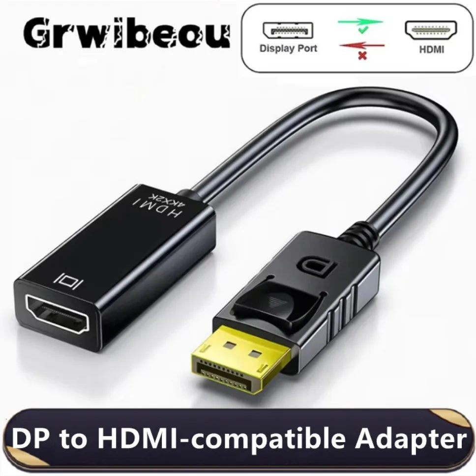 4K DP to HDMI-compatible Converter Cable DisplayPort Display Port to HDMI Video Audio Adapter Cable For PC HDTV Projector Laptop