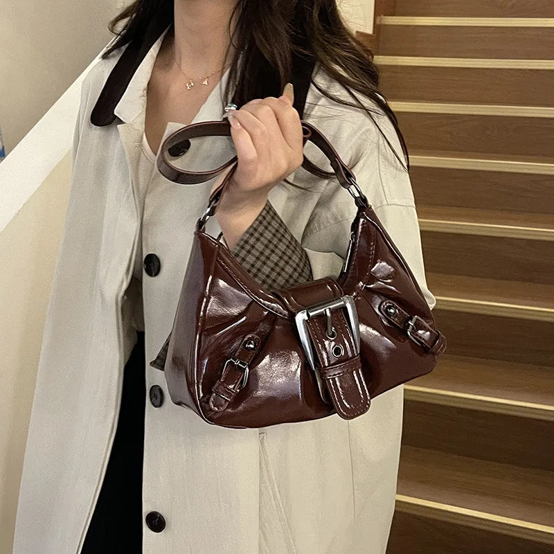 Women's Leather Tote Bag – Casual Zipper Shoulder Handbag
