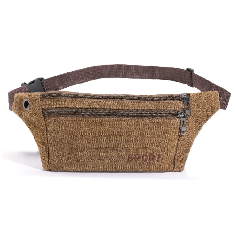 Multi-Pockets Fanny Pack Pouch Bag Women/Men Waist Packs Hip Purse Satchel Canvas Belt Bags Casual Wallet