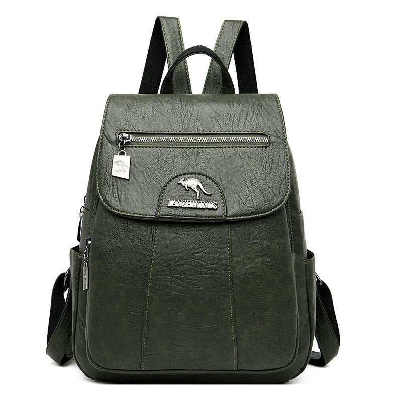 Women's Soft Leather Backpack – Vintage Casual Travel and Everyday Bag