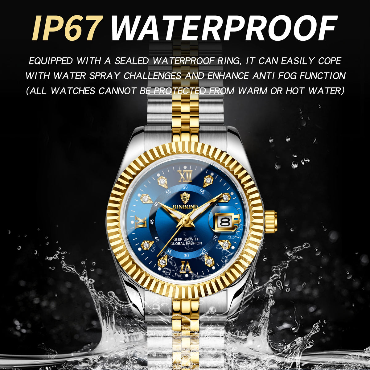 BINBOND Quartz Watches For Women Luminous Waterproof Ladies Watch Montre Femme Luxe De Marque Relojes Para Damas Mujer