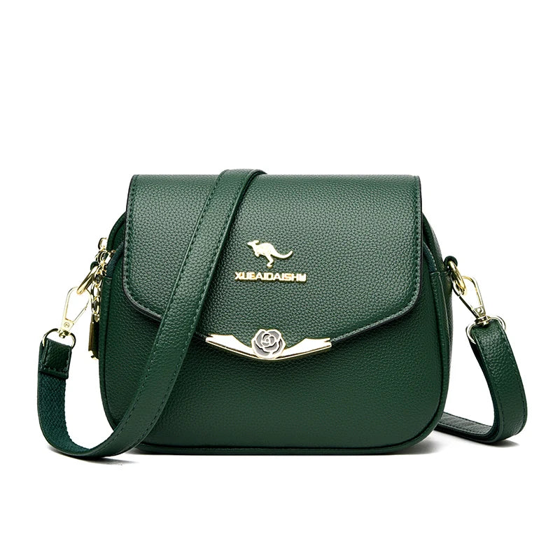 Women's Soft Leather Crossbody Bag – Elegant Designer Shoulder Handbag