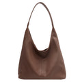 Simple Fashion Single Shoulder Tote Bag Set For Women Soft Leather Pure Color 2-In-1 Large Capacity Shopper Tote Handbags Female