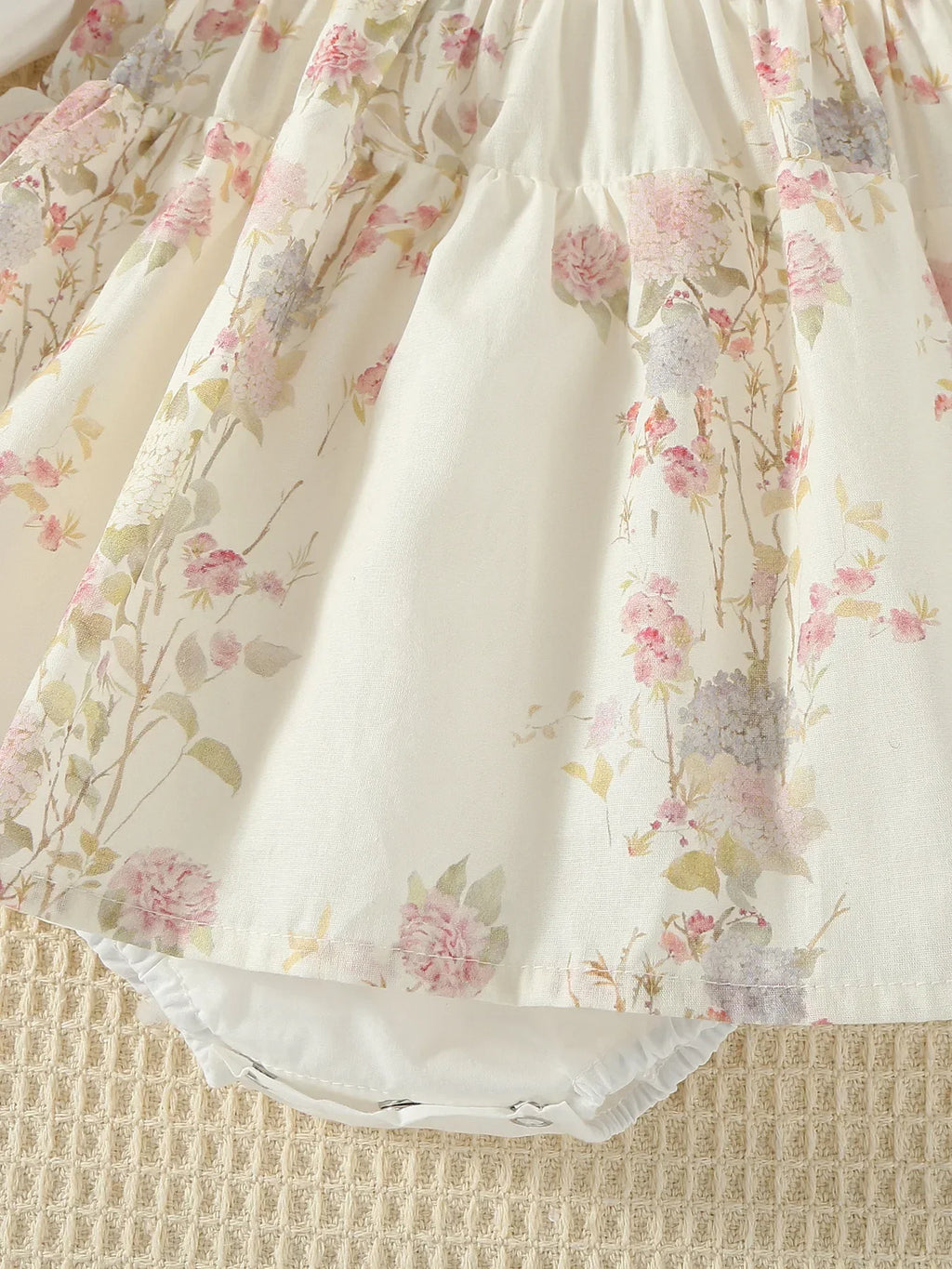 Spring Toddler Romper Clothing 0-2Y New Baby Girls Bodysuit Floral Long Sleeve Dress with Lace Hat Sibling Matching Outfits
