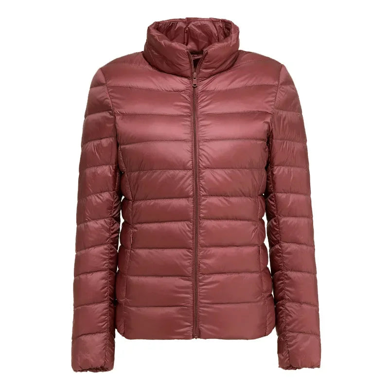 UZZDSS Women's Lightweight Hooded Down Jacket – 90% White Duck Down, Autumn Winter Coat