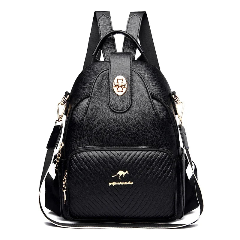 Women's Soft Leather Backpack – Elegant Luxury-Style Shoulder Bag