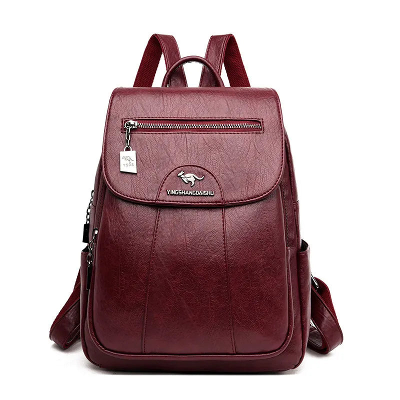 Women's Soft Leather Backpack – Vintage Casual Travel and Everyday Bag