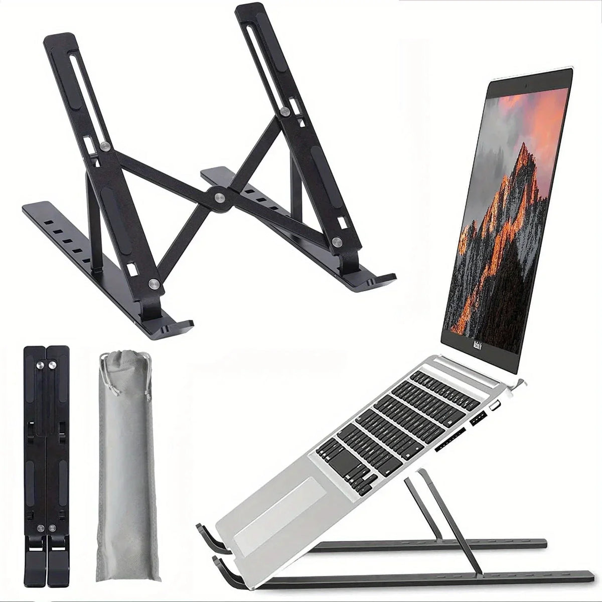 Laptop Stand - Foldable Portable Design for Laptops and Tablets, Enhancing Ventilation and Heat Dissipation Management