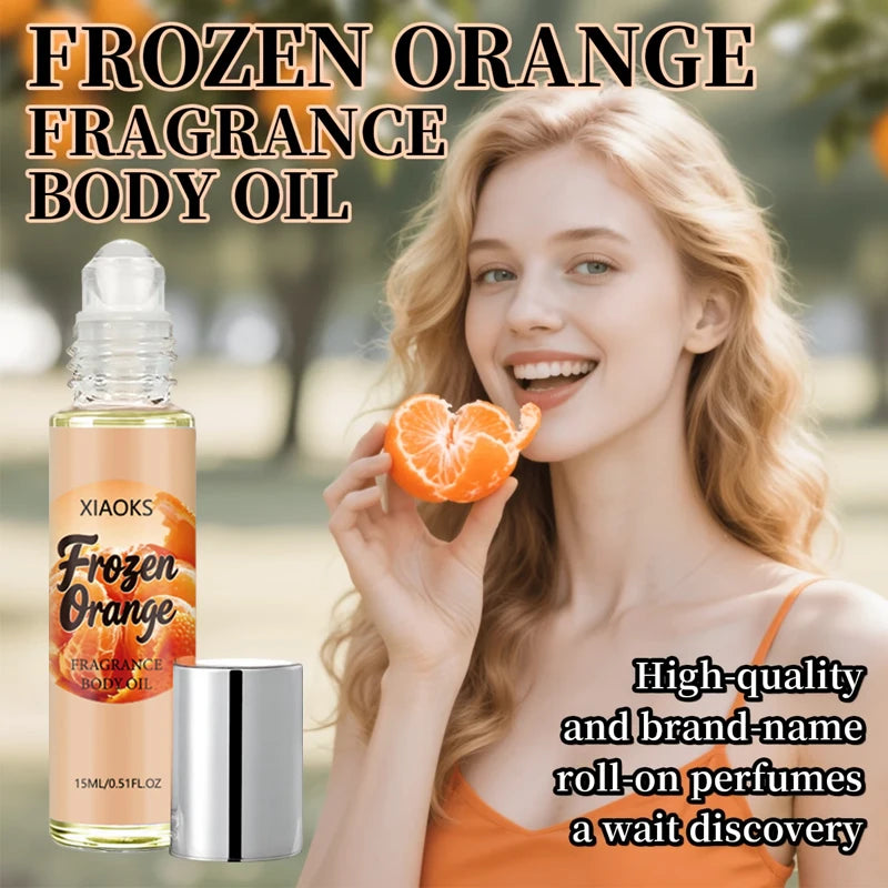Women's Orange-Scented Roll-On Perfume, Elegant Citrus Fragrance, Light and Natural Scent, Unique and Refreshing, Increases the Attention from the Opposite Sex. Selected Perfume Ingredients, Alcohol-Free, Mild and Non-Irritat
