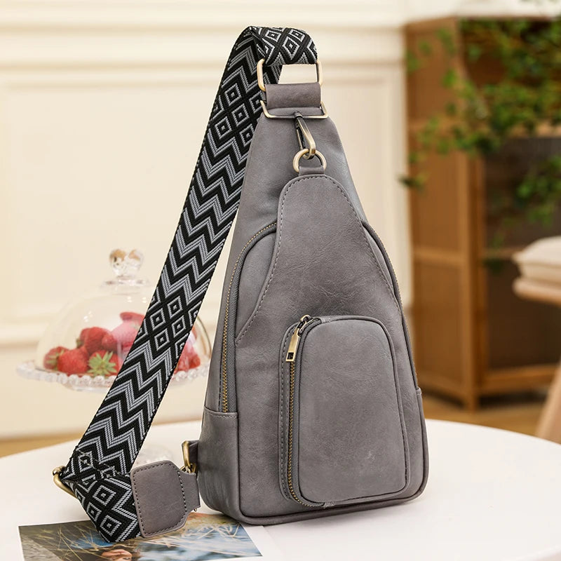 Bags for Women Newly Women Chest Pack Female Sling Bags Crossbody Waterproof Shoulder Chest Bag Casual PU Leather Messenger Pack