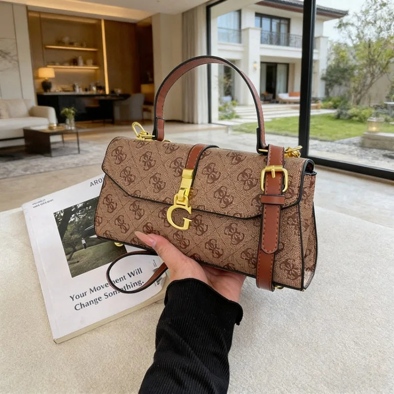 Square Satchels Diaper Bag For Women Vintage Casual Simple Fashionable Shoulder Bag Commuter Tote Messenger Purse High End