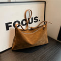 Women's Vintage Suede Tote Bag – Large-Capacity Shoulder and Crossbody Bag for Autumn and Winter