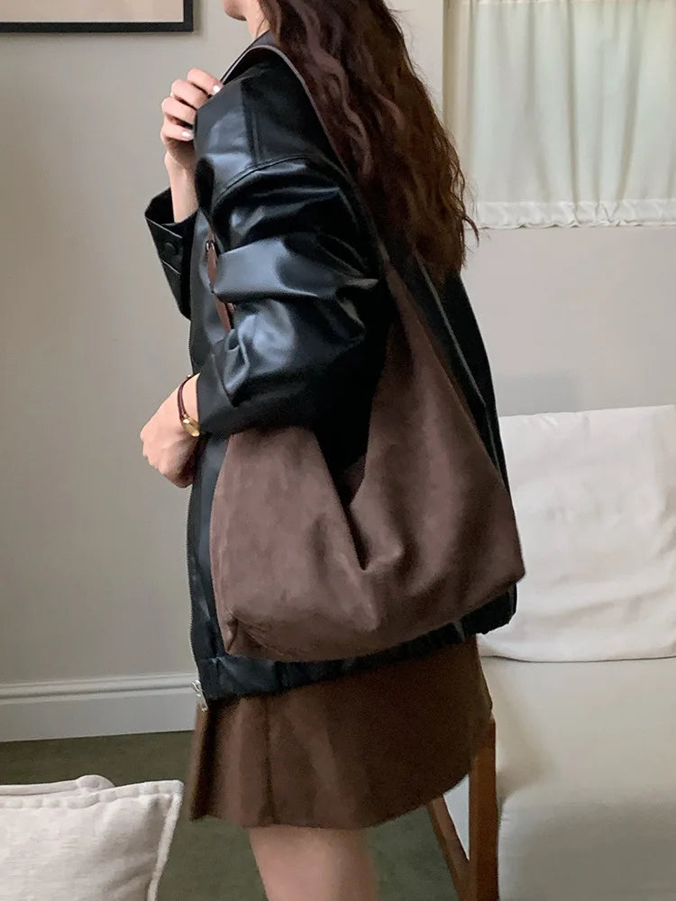 Suede Shoulder Bag for Women 2026 New Autumn and Winter Versatile Crossbody Bag Retro Large Capacity Commuting Tote Bag