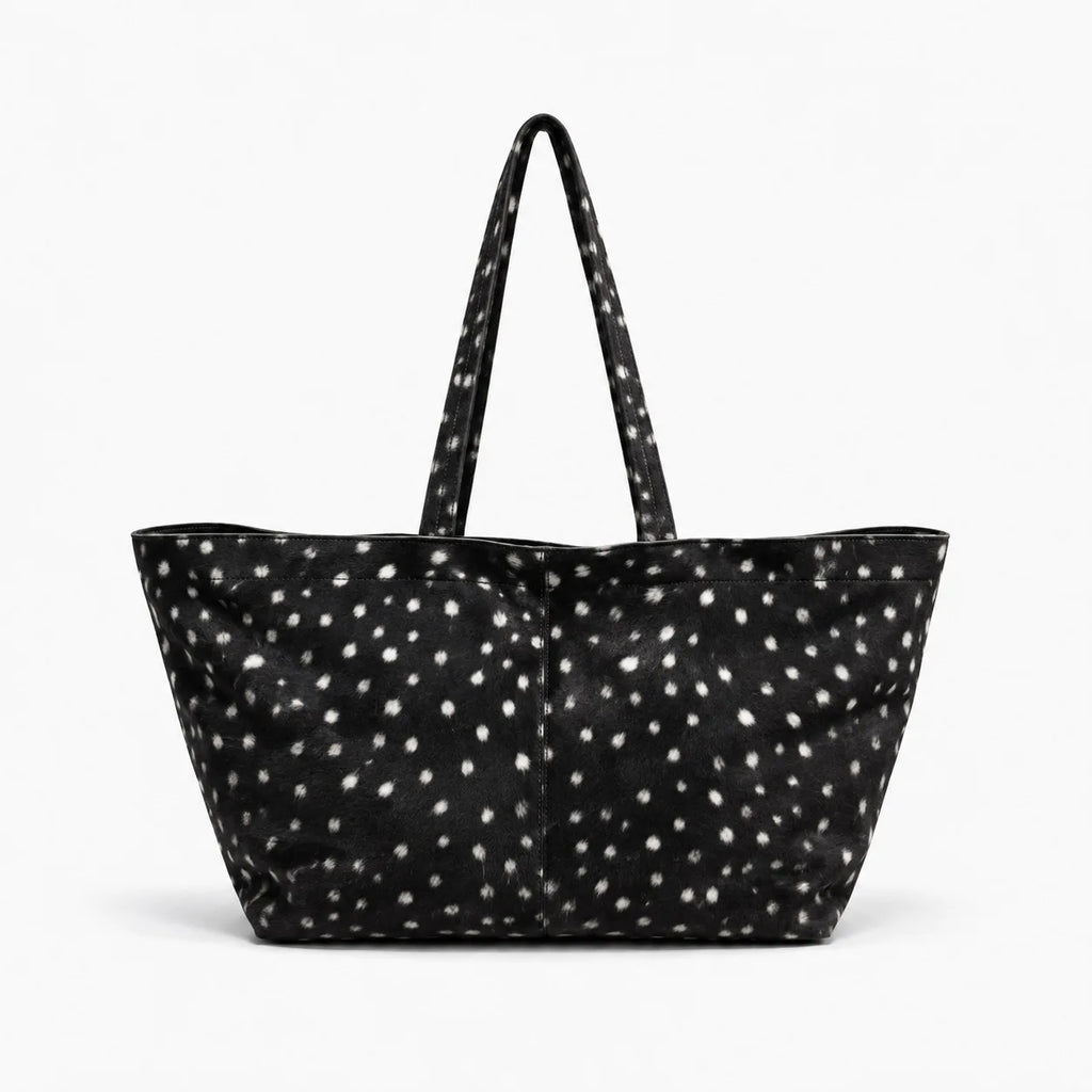 Women's Faux Suede Tote Bag – Retro Basket-Style Shoulder Bag with Large Capacity