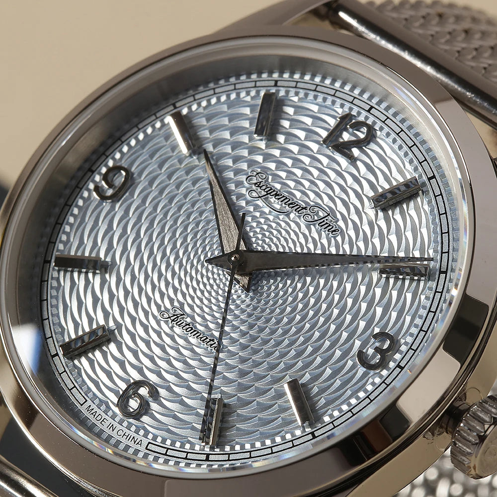 【Escapement Time】Automatic Mechanical Watch Miyota 8315 Light blue dial Sapphire 60 hours of power