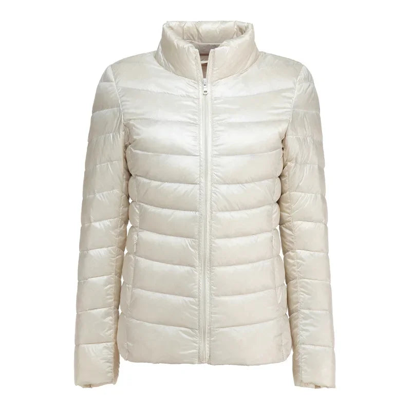 UZZDSS Women's Lightweight Hooded Down Jacket – 90% White Duck Down, Autumn Winter Coat