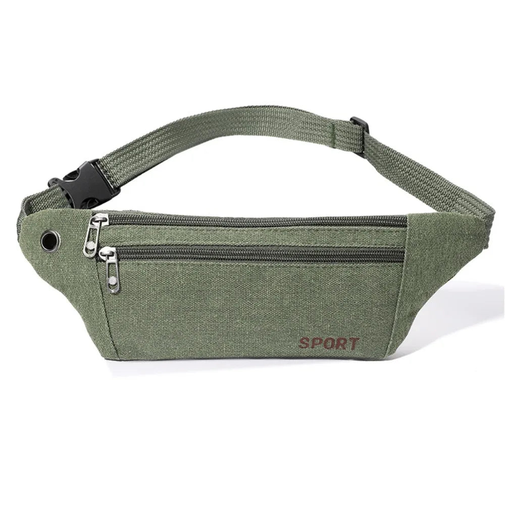 Multi-Pockets Fanny Pack Pouch Bag Women/Men Waist Packs Hip Purse Satchel Canvas Belt Bags Casual Wallet